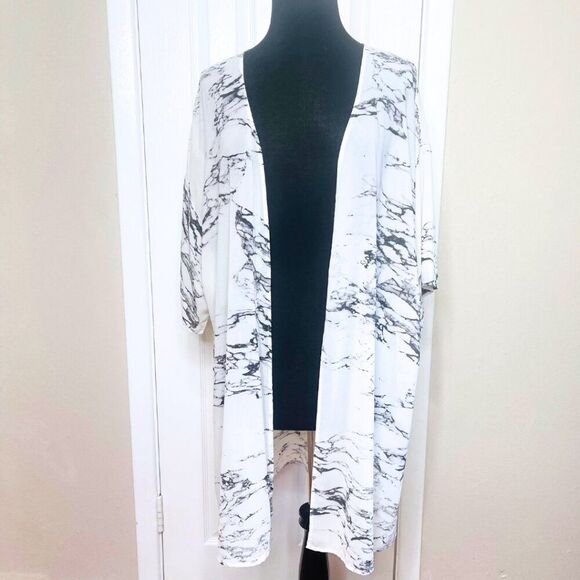 Women's Cardigan, Kimono, Marbled Print - Picture 1 of 12
